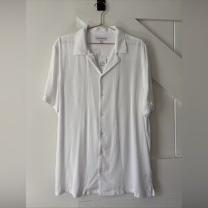 And Now This Mens Casual Button Down Shirt Size Medium Bright White Collared